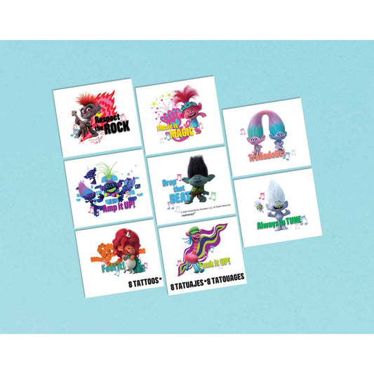 Trolls World Tour Metallic Tattoos