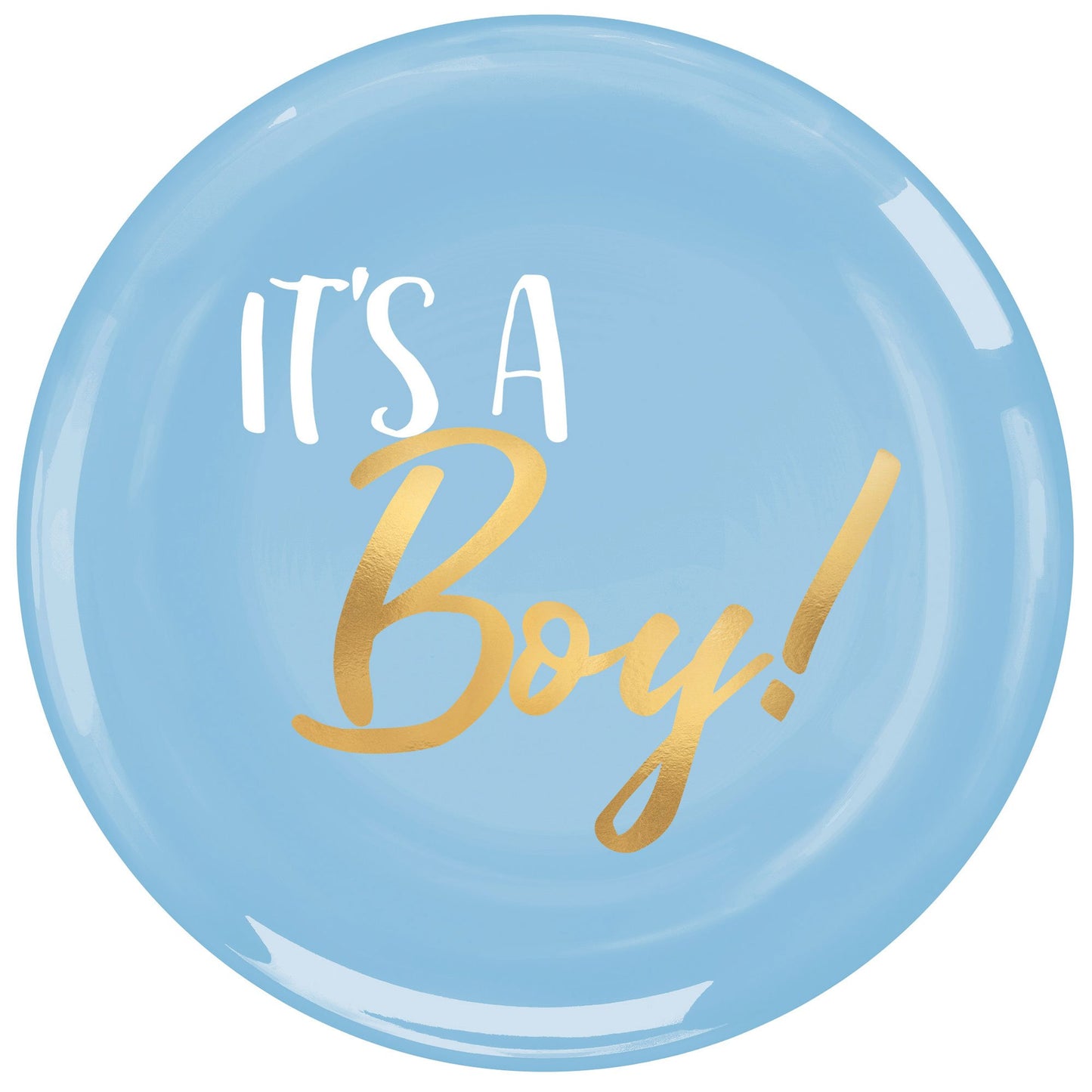 Baby Shower Boy 19cm Plastic Plates Hot Stamped