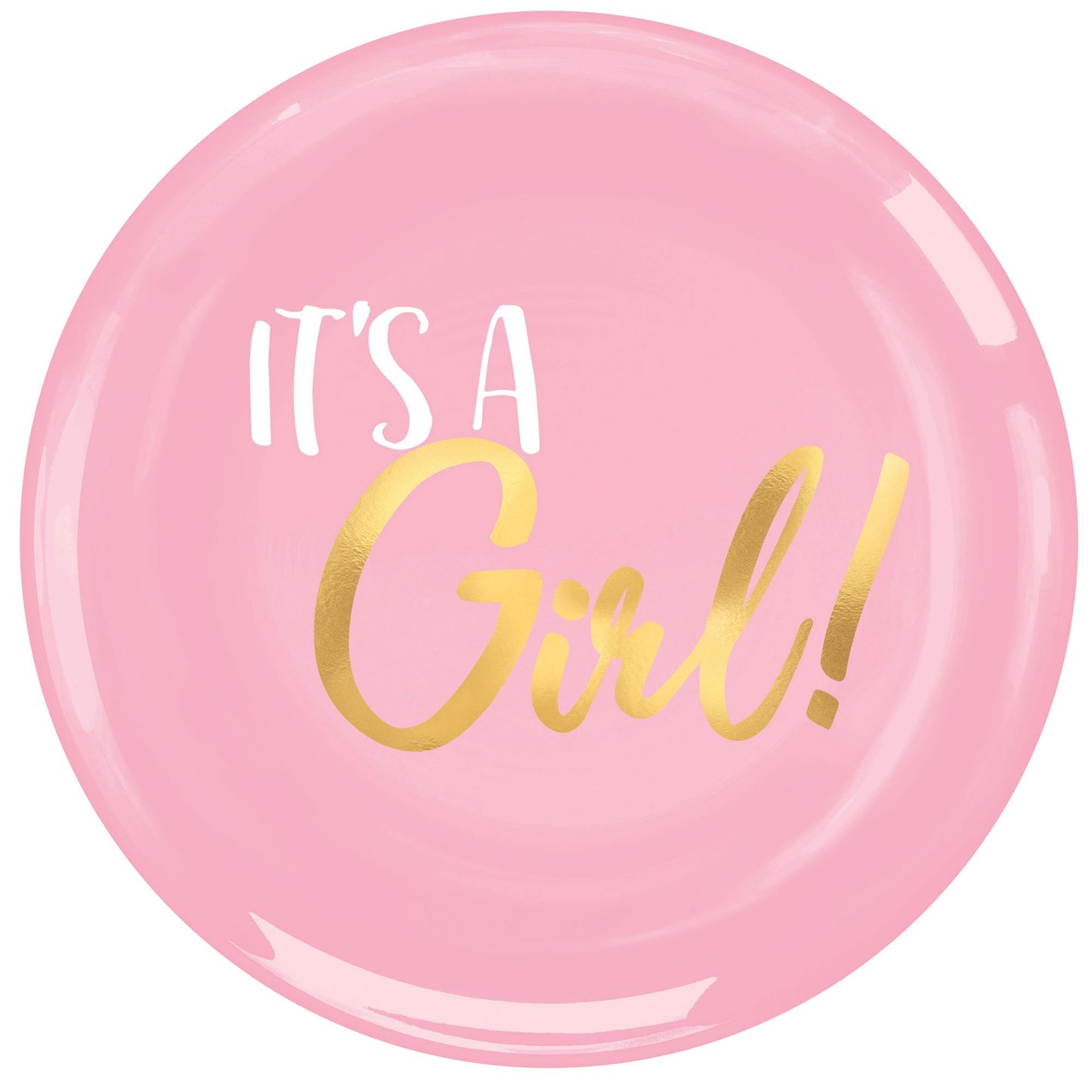 Baby Shower Girl 19cm Plastic Plates Hot Stamped