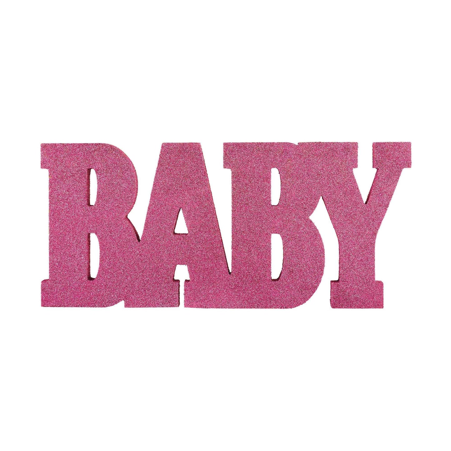 Baby Shower Girl Standing MDF Glittered Sign Baby