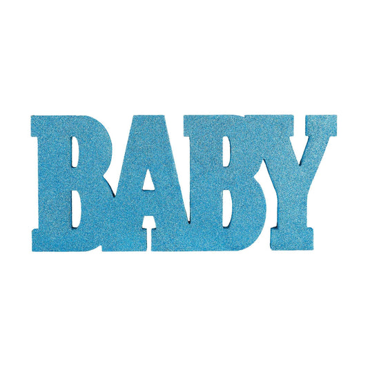 Baby Shower Boy Standing MDF Glittered Sign Baby