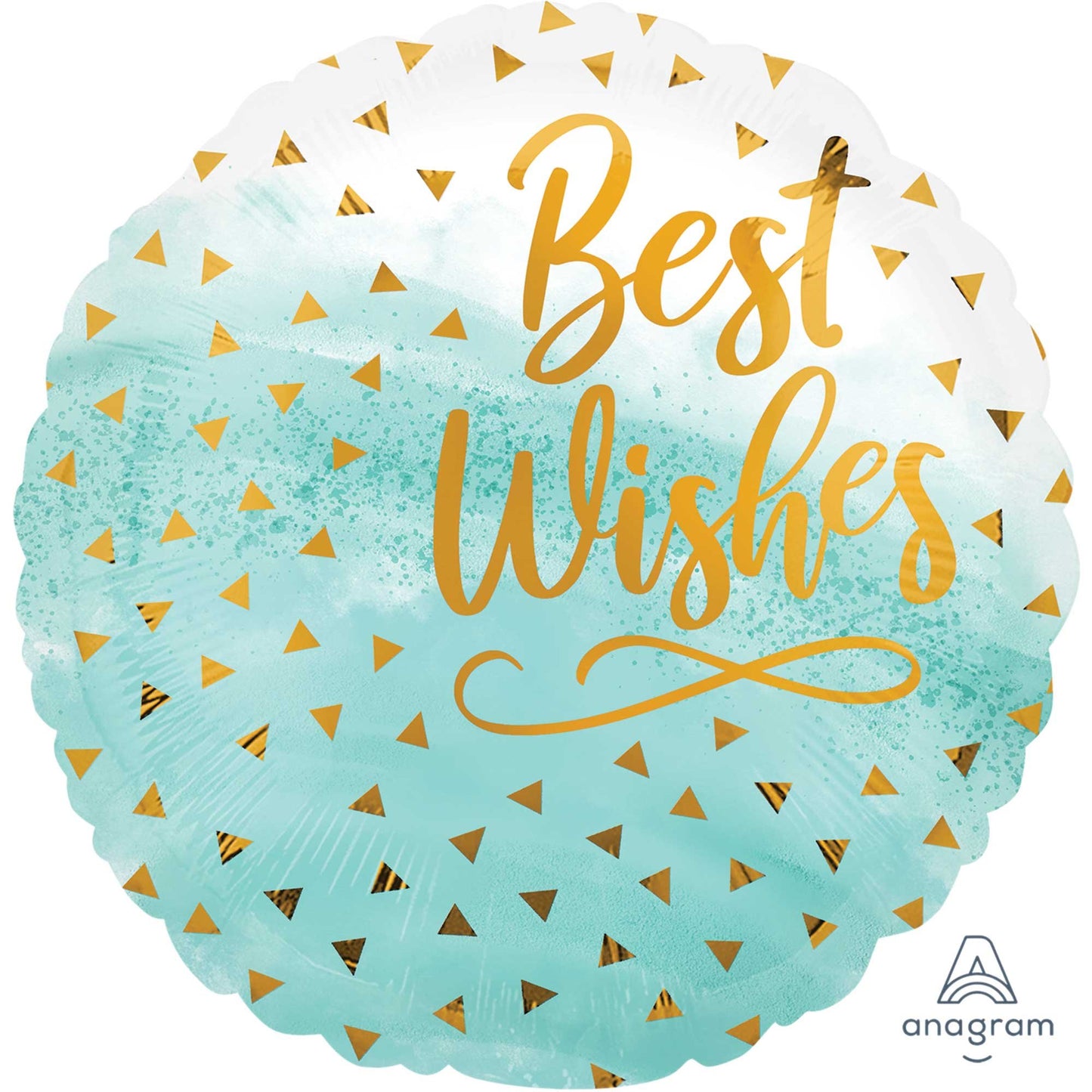 45cm Standard HX Best Wishes Gold Confetti