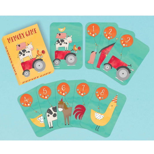 Barnyard Birthday Memory Game Playing Cards Favours (Pack of 8)