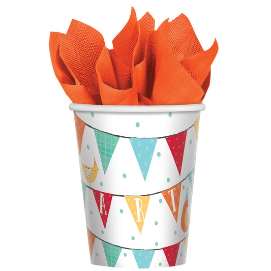 Barnyard Birthday 9oz / 266ml Paper Party Cups (Pack of 8)