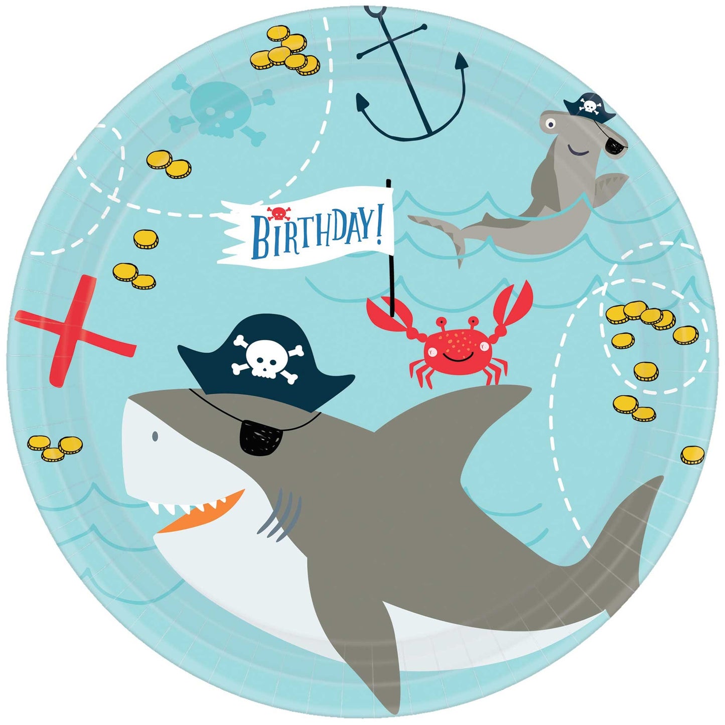 Ahoy Birthday 17cm Round Paper Plates (Pack of 18)