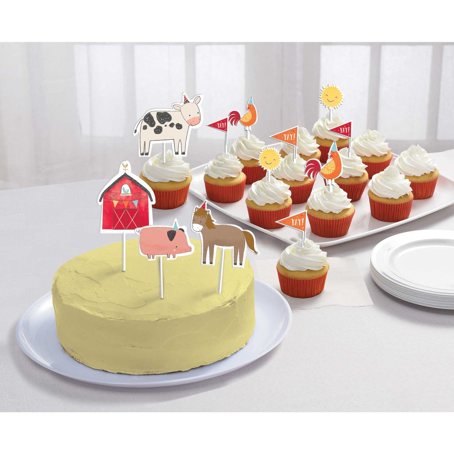 Barnyard Birthday Cupcake Cake Topper Kit (Pack of 12)