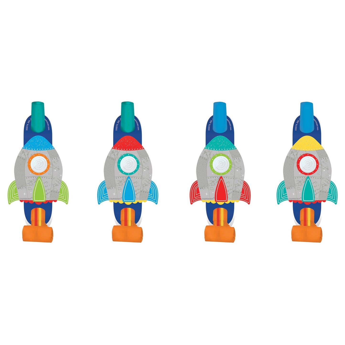 Blast Off Space Birthday Blowouts (Pack of 8)