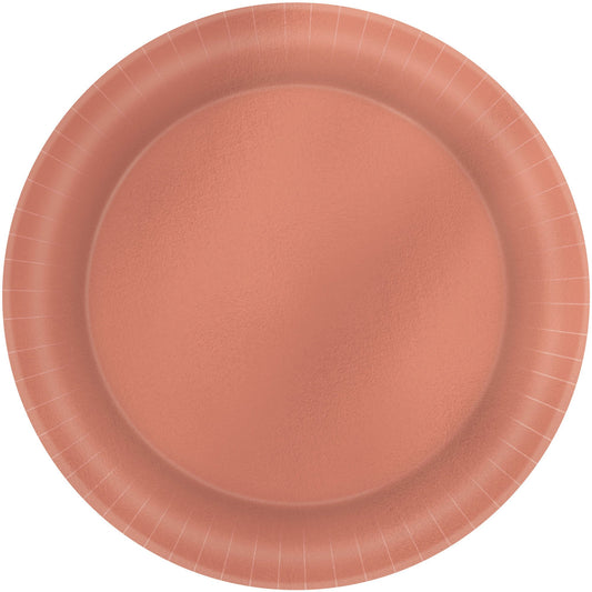 Metallic 21cm Rose Gold Round Paper Plates