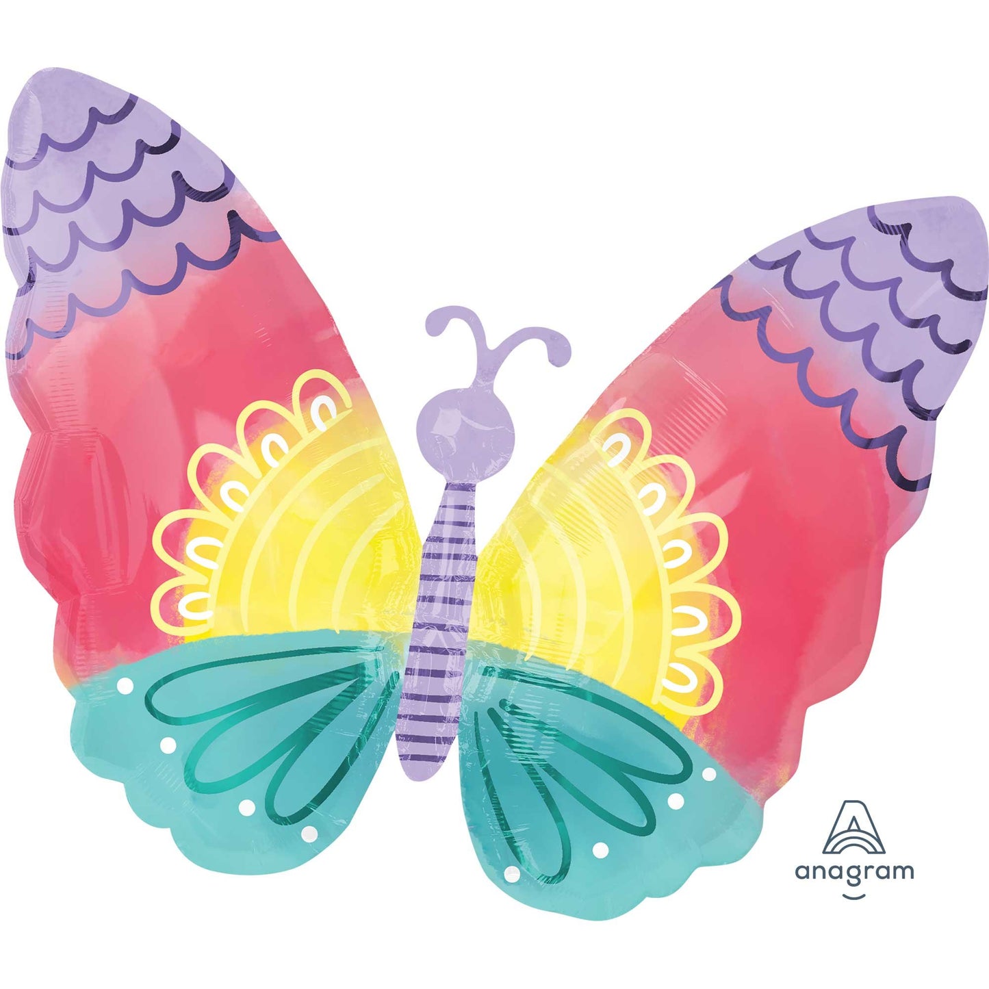 Standard Shape XL Pastel Tie Dye Butterfly