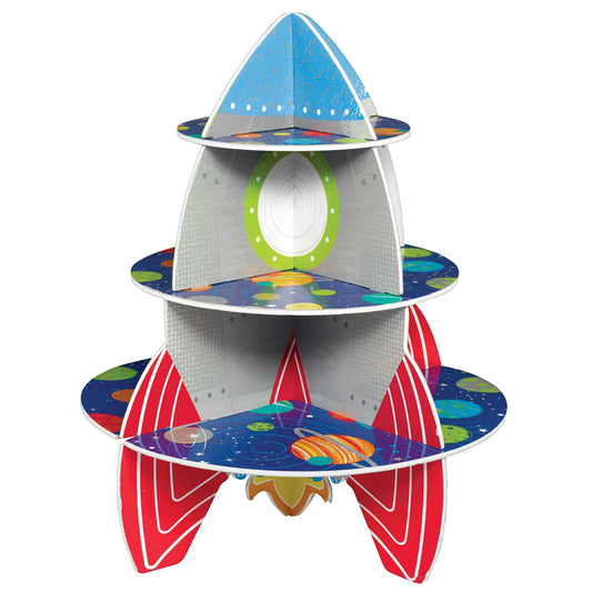 Blast Off Birthday Rocket 3 Tier Treat Stand