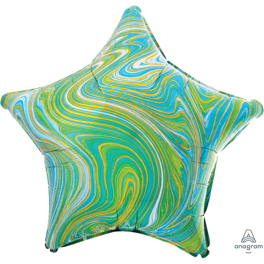 45cm Standard XL Marblez Blue Green Star