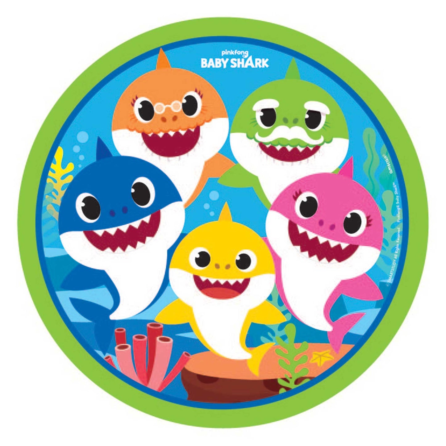 Baby Shark 23cm Round Paper Party Plates (Pack of 8)