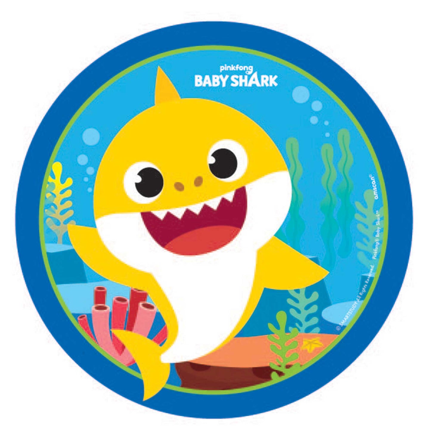 Baby Shark 17cm Round Paper Party Plates (Pack of 8)