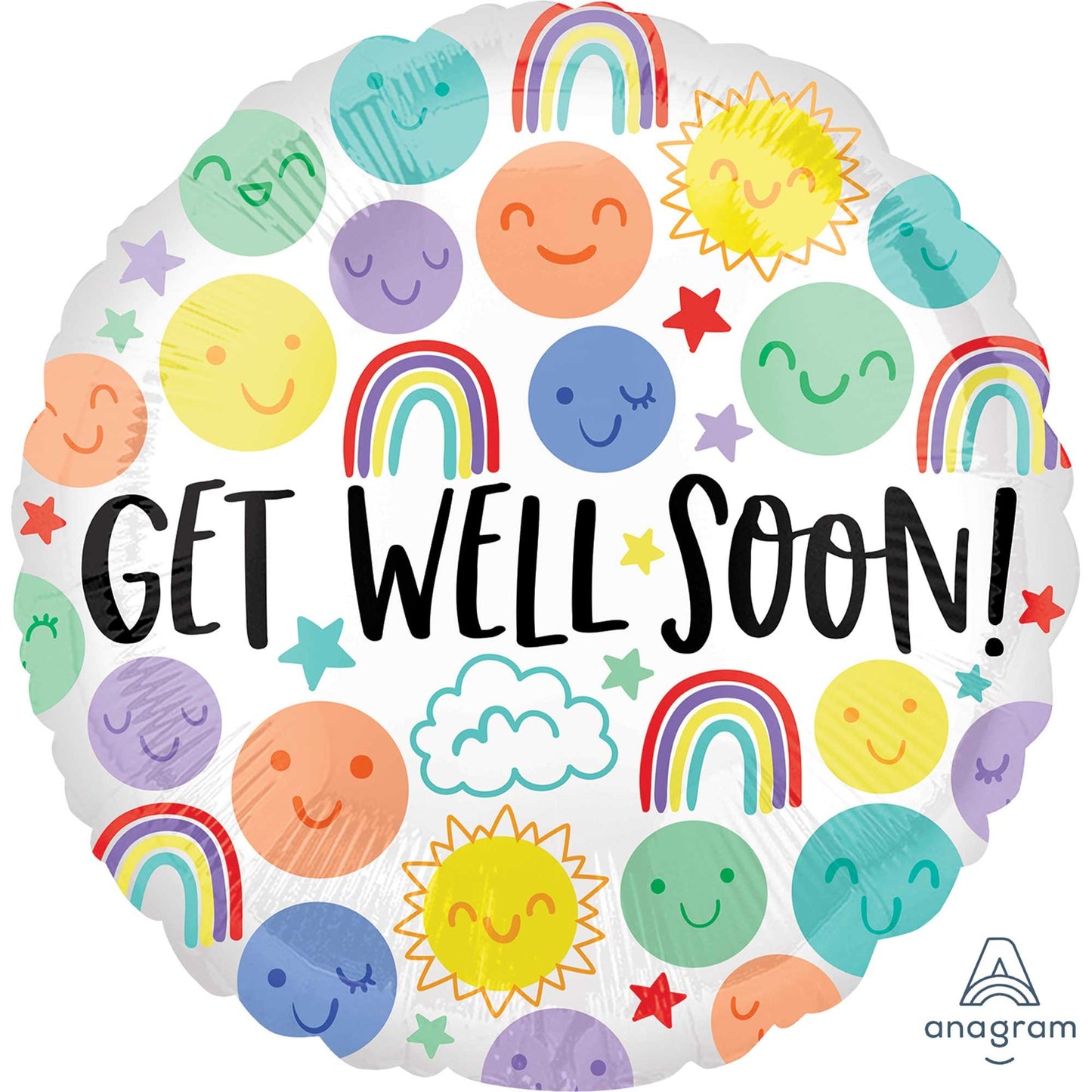 45cm Standard HX Get Well Soon Happy Doodles