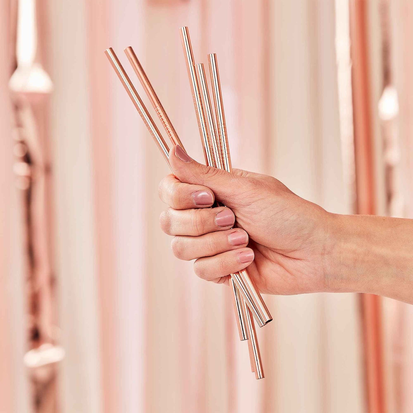 Mix It Up Rose Gold Stainless Steel Straws