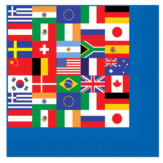 International Flags Beverage Napkins