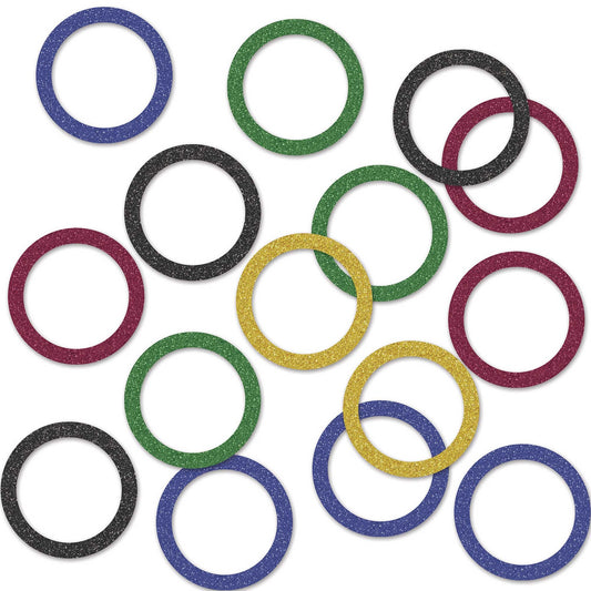 Sports Party Rings Confetti Sparkle Finish Multi-Coloured 5cm/14g