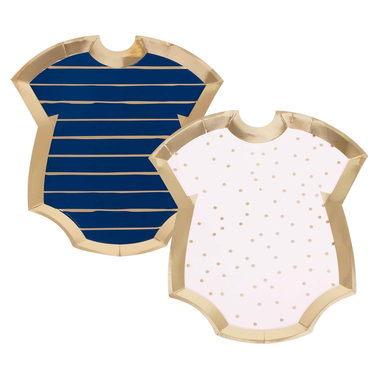 Gender Reveal Gold Foiled Pink And Navy Baby Grow Shaped Mixed Plates