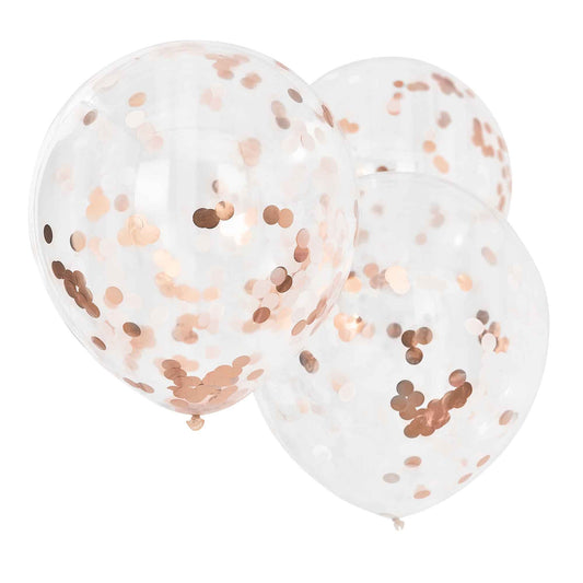 Mix It Up Giant Rose Gold And Blush Confetti Balloons