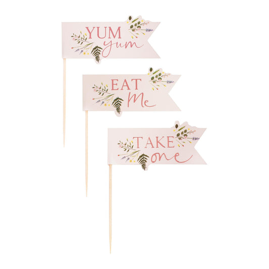 Lets Par Tea Cupcake Toppers Food Picks Floral