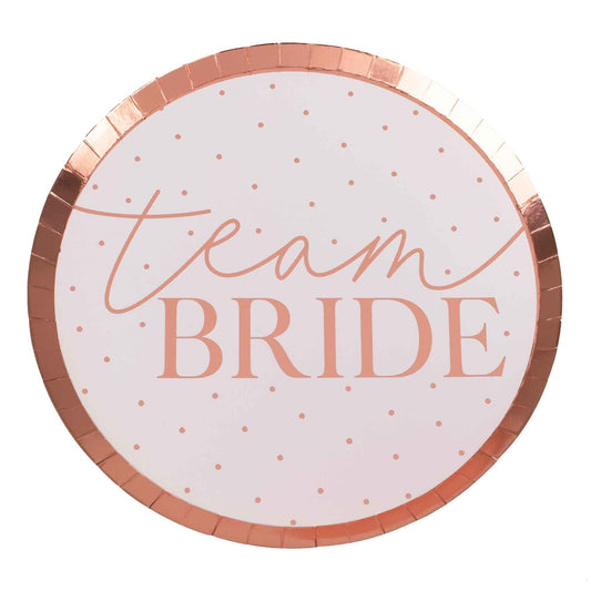 Hen Party Rose Gold Team Bride & Blush Plates