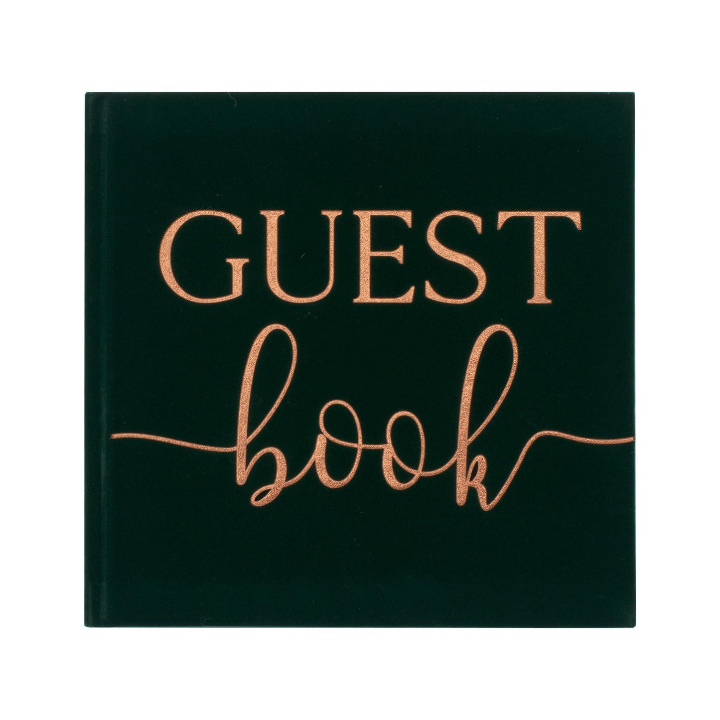 Botanical Wedding Green Velvet Bronze Foiled Guest Book