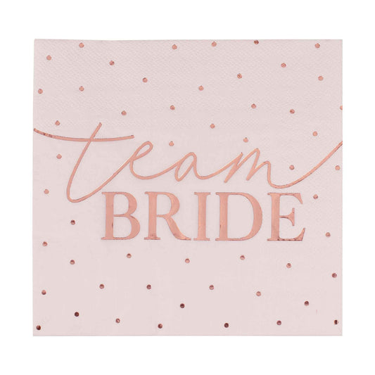 Hen Party Rose Gold Foiled Pink Napkins