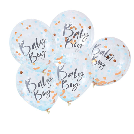 Twinkle Twinkle Confetti 30cm Balloons Baby Boy Blue