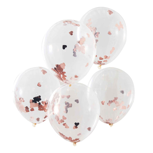 Hey Good Looking Rose Gold 30cm Confetti Balloons