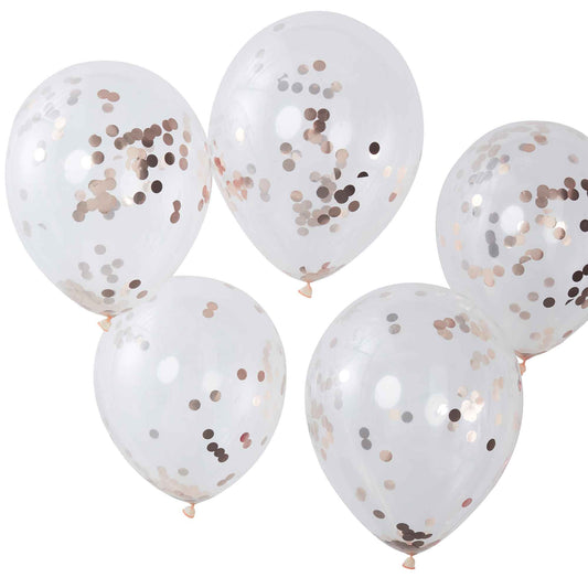 Pick & Mix Rose Gold Balloons 30cm Confetti Rose Gold