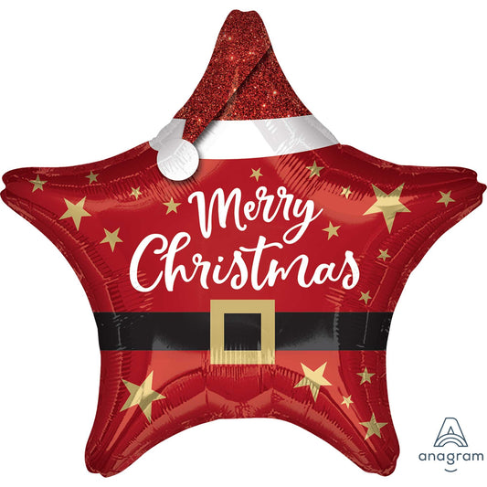 45cm Standard XL Santa Merry Christmas Star