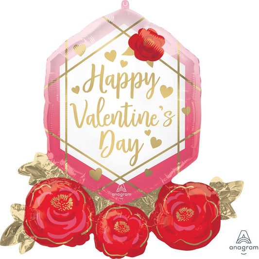 SuperShape XL Happy Valentine's Day Gem & Roses