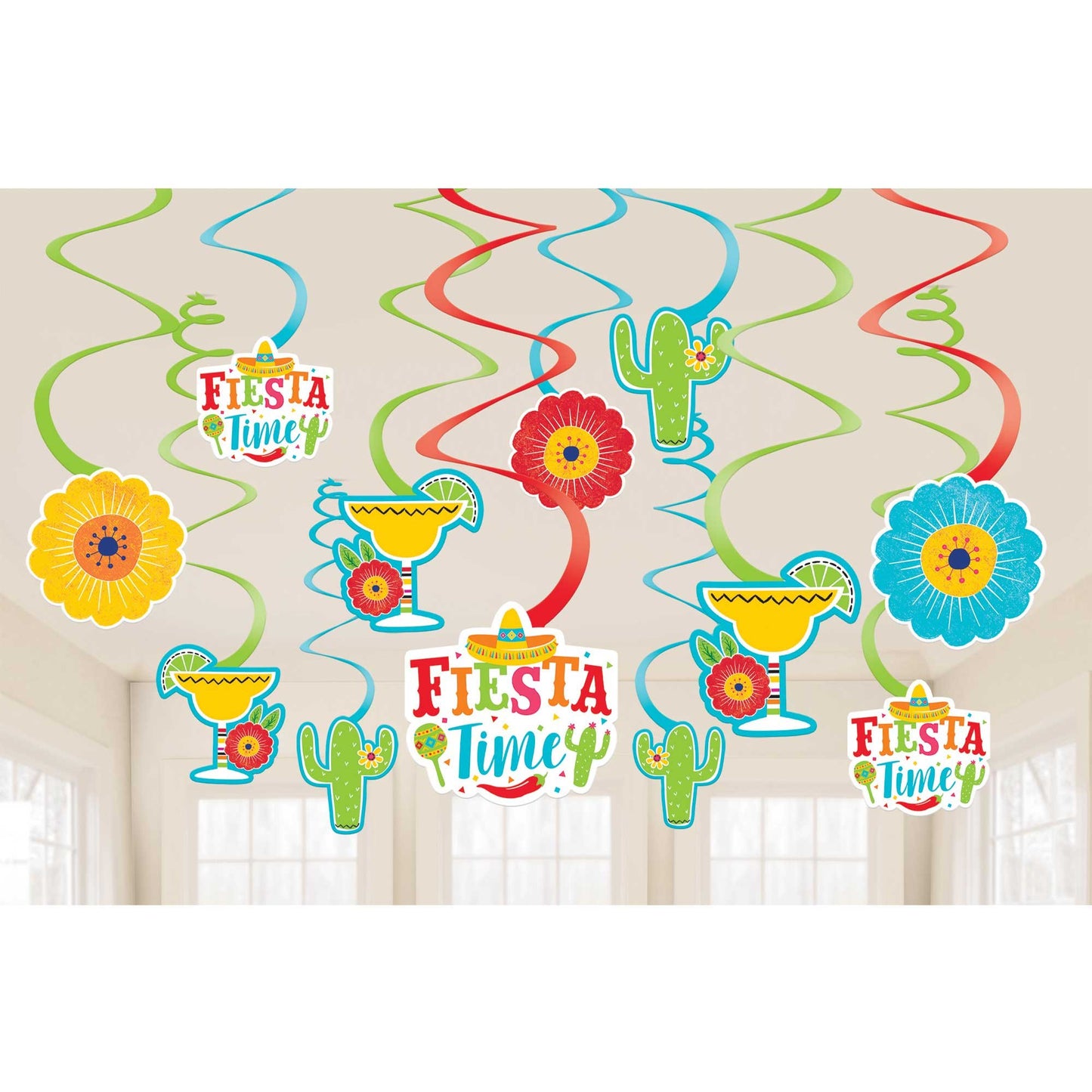 Fiesta Hanging Swirl Decorations Value Pack