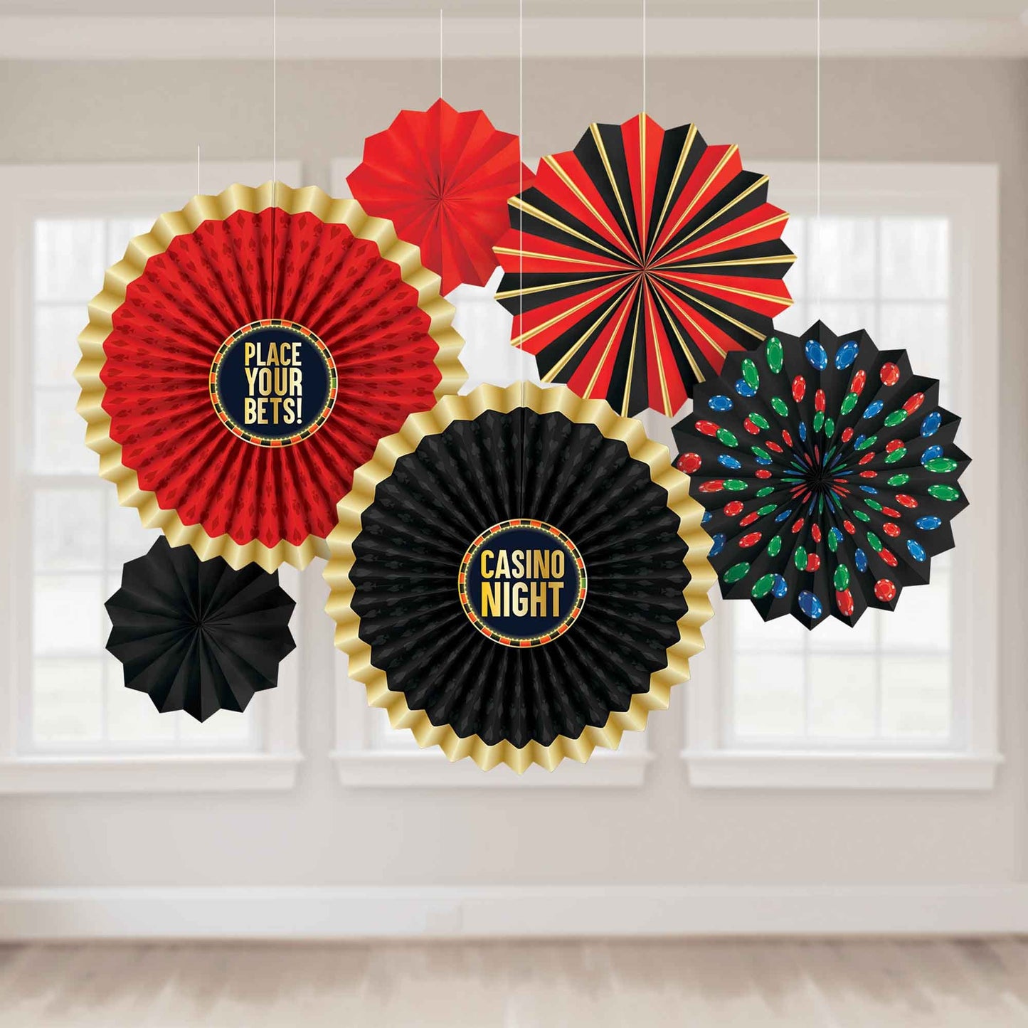 Roll The Dice Casino Paper Fan Decorations