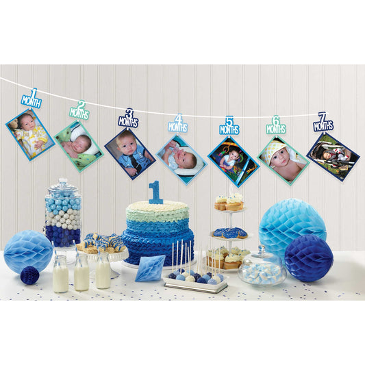 1st Birthday Boy Photo Ribbon Garland