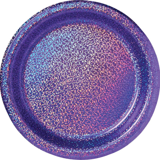 Prismatic 23cm New Purple Round Paper Plates