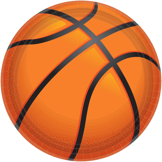 Nothin' But Net Basketball 26cm Round Paper Plates (Pack of 18)