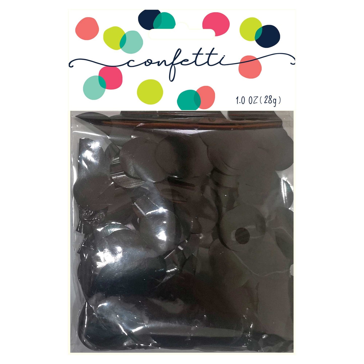 Confetti Circles Metallic Black 2cm Foil 28g