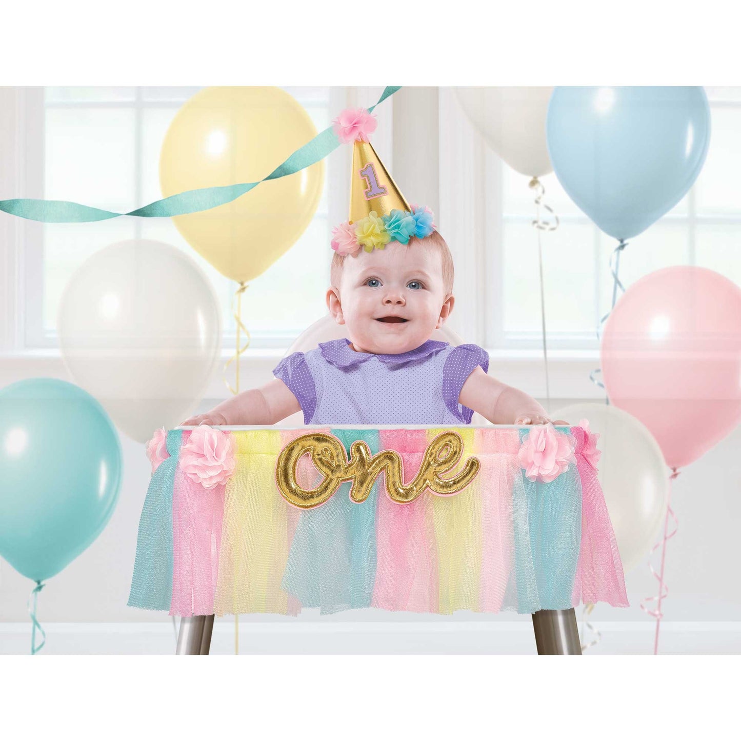 1st Birthday Girl Deluxe High Chair Decoration Banner