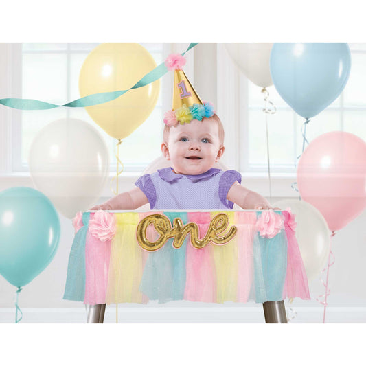 1st Birthday Girl Deluxe High Chair Decoration Banner