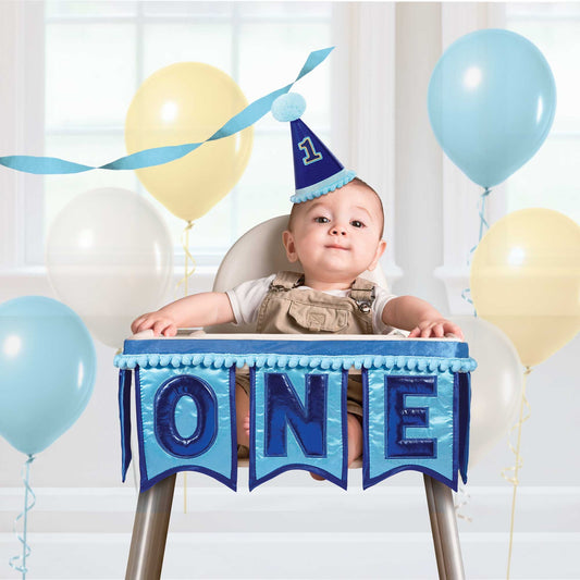 1st Birthday Boy Deluxe High Chair Banner Decoration