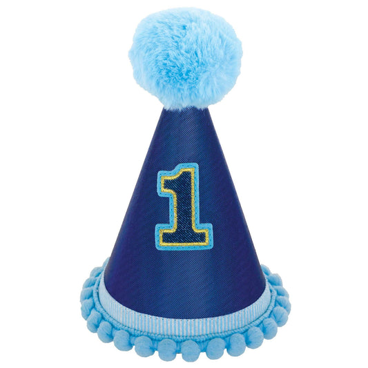 1st Birthday Boy Deluxe Glittered Cone Hat