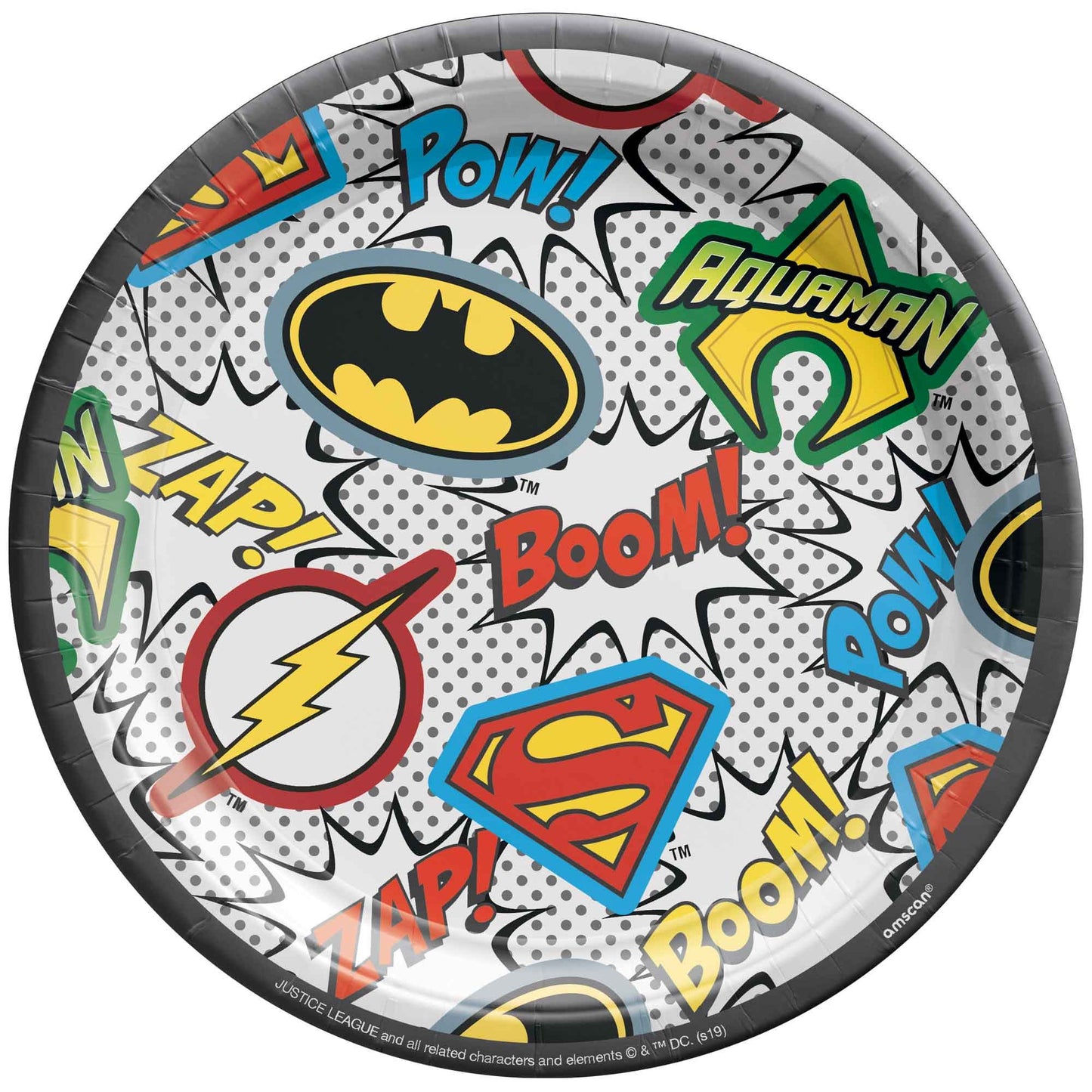 Justice League Heroes Unite 17cm Round Paper Plates