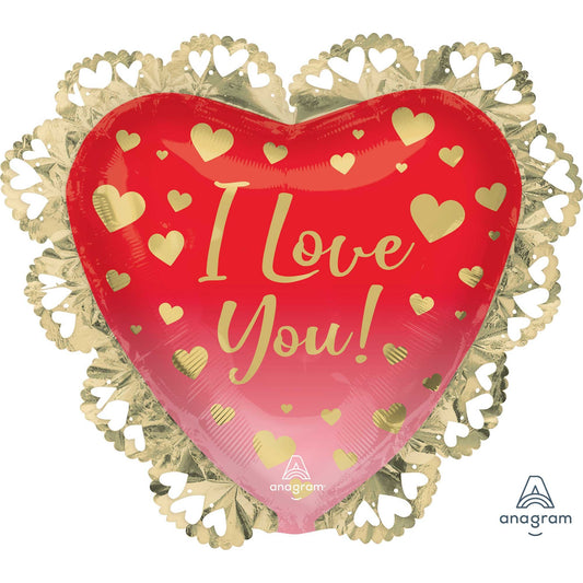 SuperShape XL I Love You Ombre & Gold Hearts Intricates