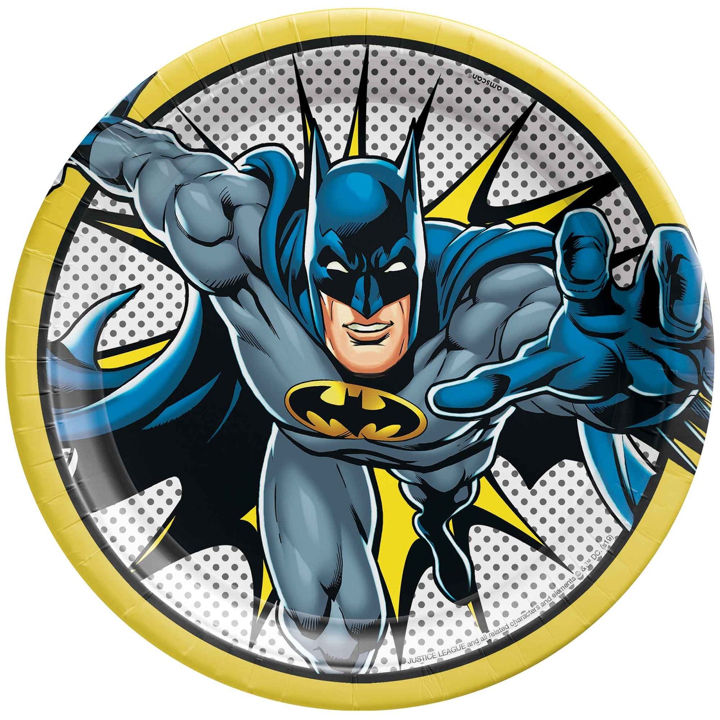 Batman Heroes Unite 23cm Round Paper Party Plates (Pack of 8)