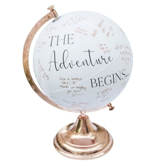 Botanical Wedding Guest Book Globe