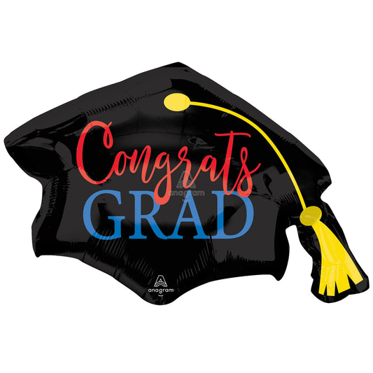 SuperShape Congrats Grad Red & Blue Hat