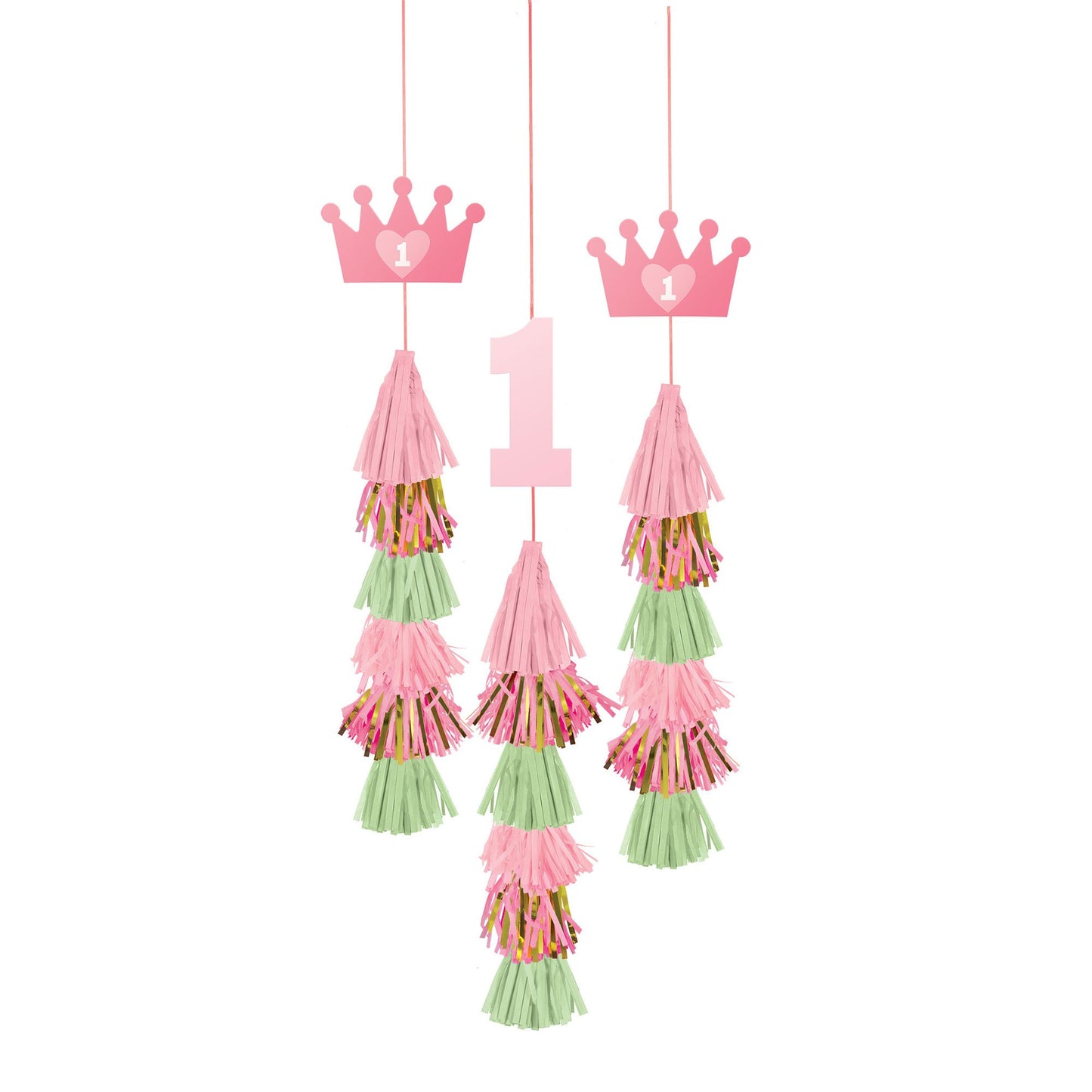 1st Birthday Girl Dangle Tassel Decorations