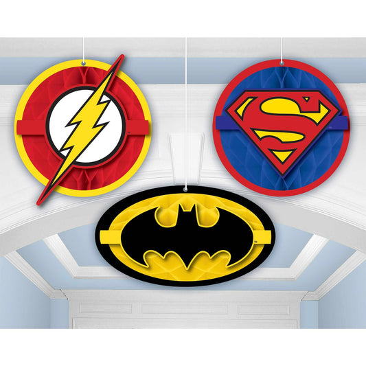 Justice League Heroes Unite Honeycomb Hanging Decorations