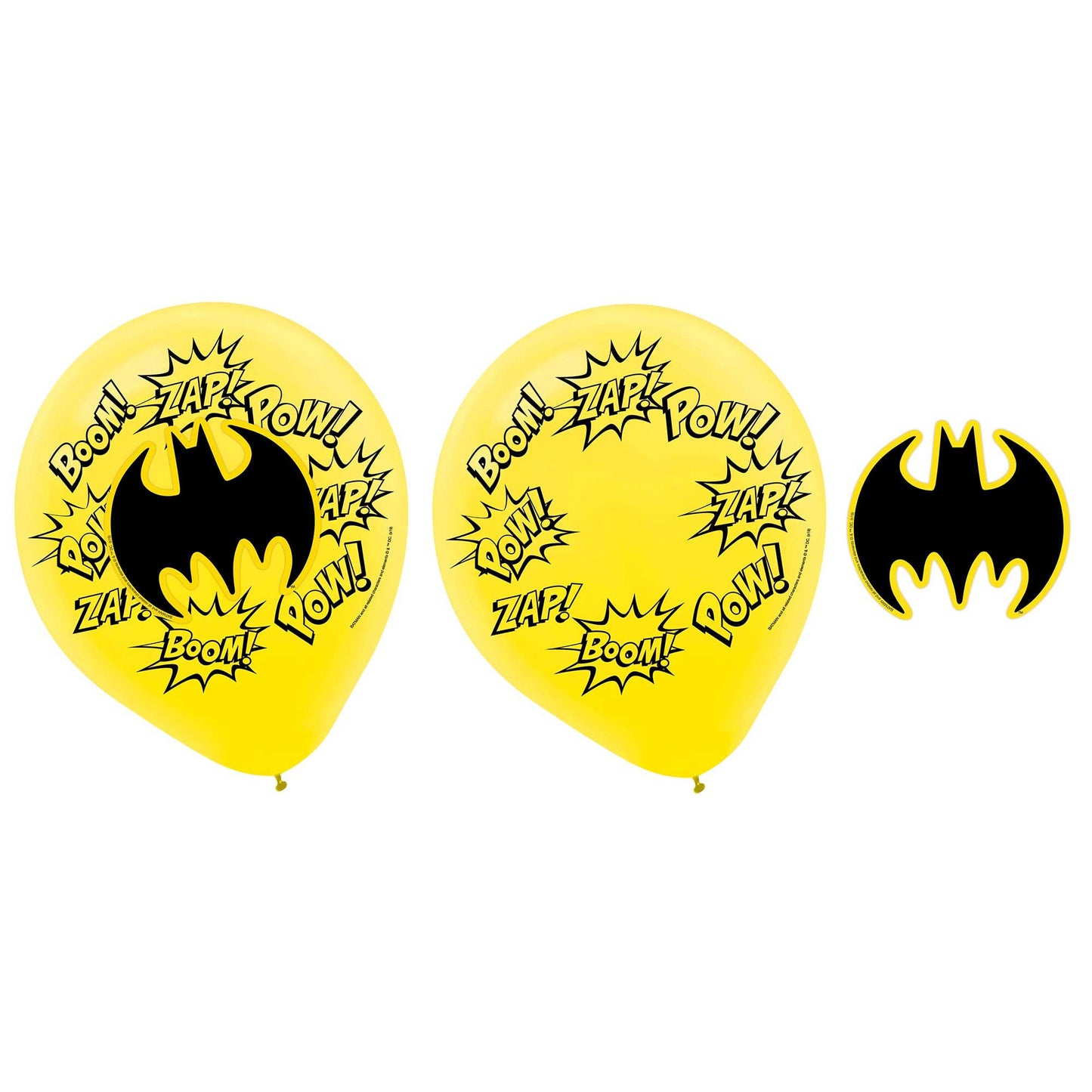 Batman Heroes Unite 30cm Latex Balloons & Paper Adhesive Add-Ons (Pack of 6)